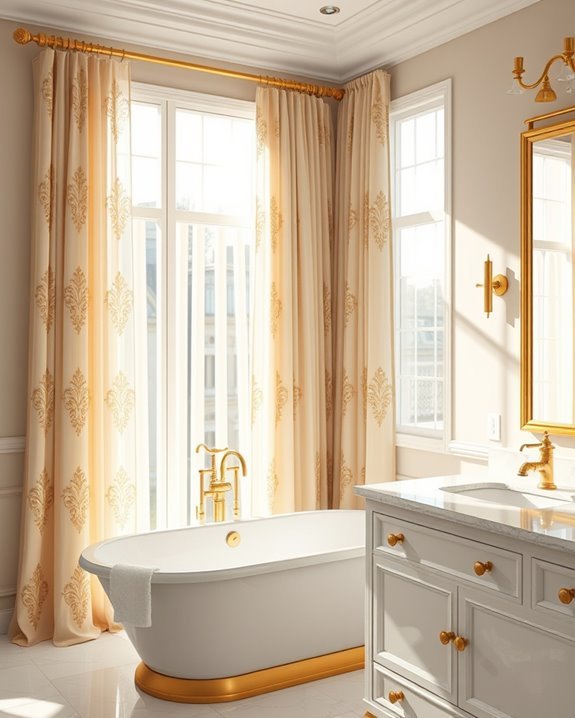 luxurious gold accented window treatments