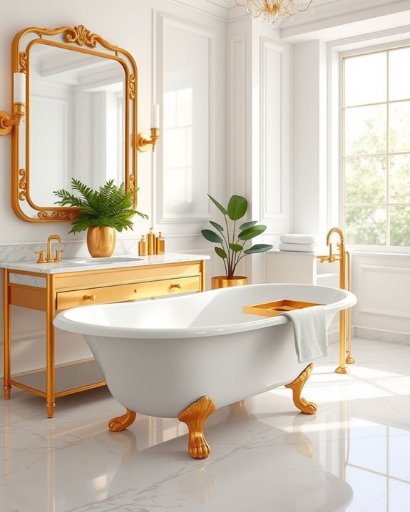 luxurious gold bathroom accents