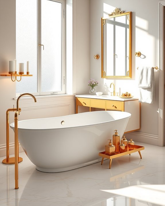 luxurious gold bathroom accessories