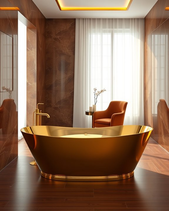 luxurious gold bathtub retreat