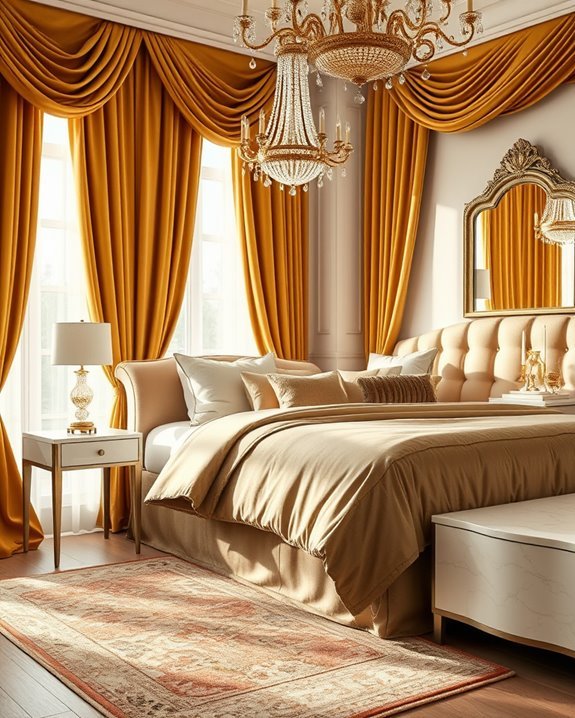 luxurious gold curtain styles
