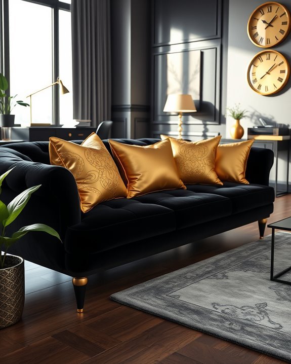 luxurious gold decorative pillows