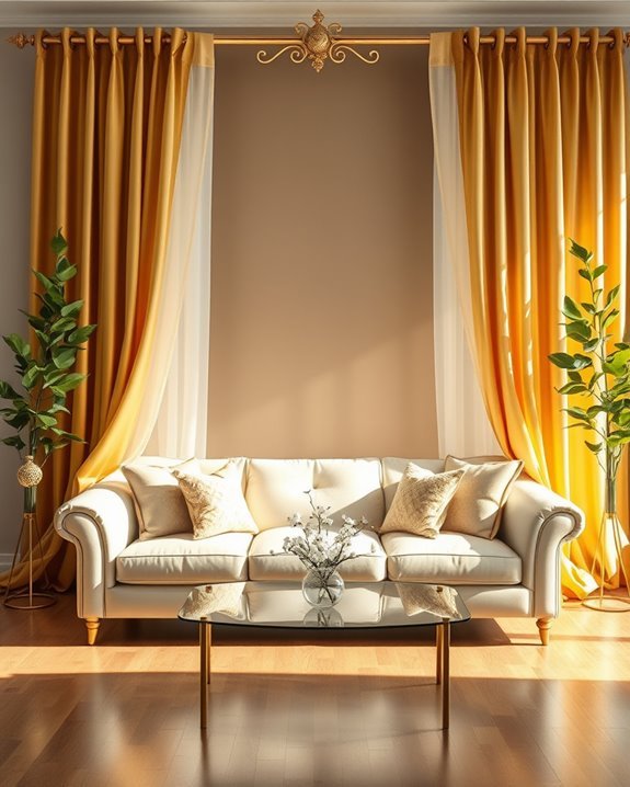 luxurious gold drapery elegance