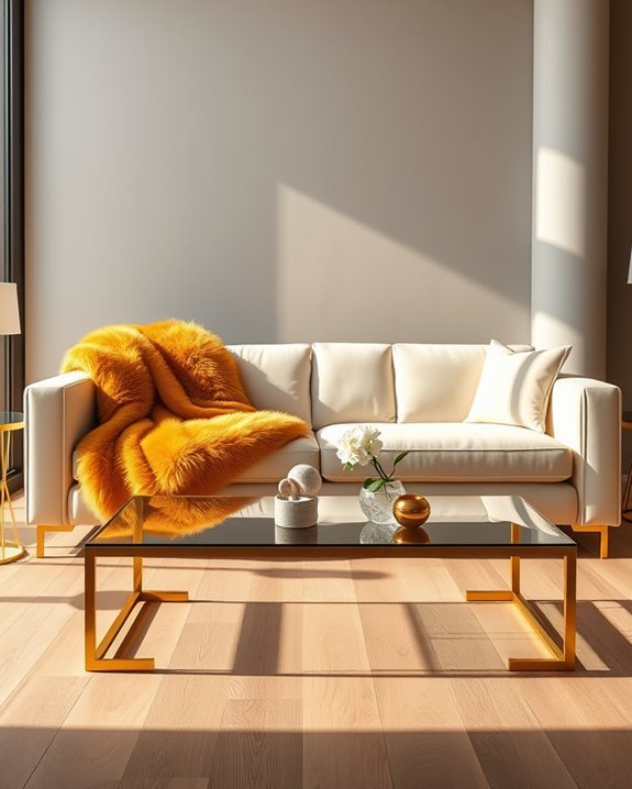 luxurious gold faux fur