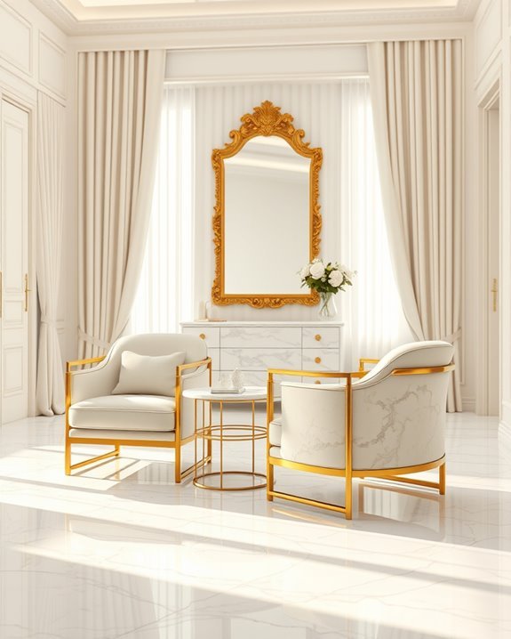 luxurious gold marble chairs