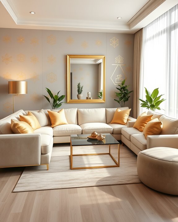 luxurious gold wall decals