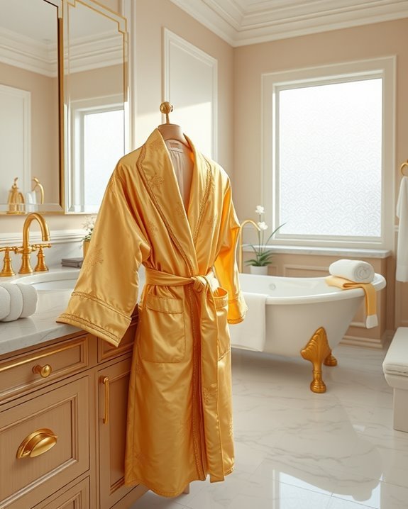 luxurious golden bathrobe experience