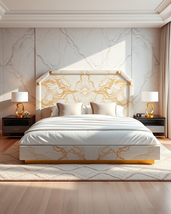 luxurious marble headboard designs