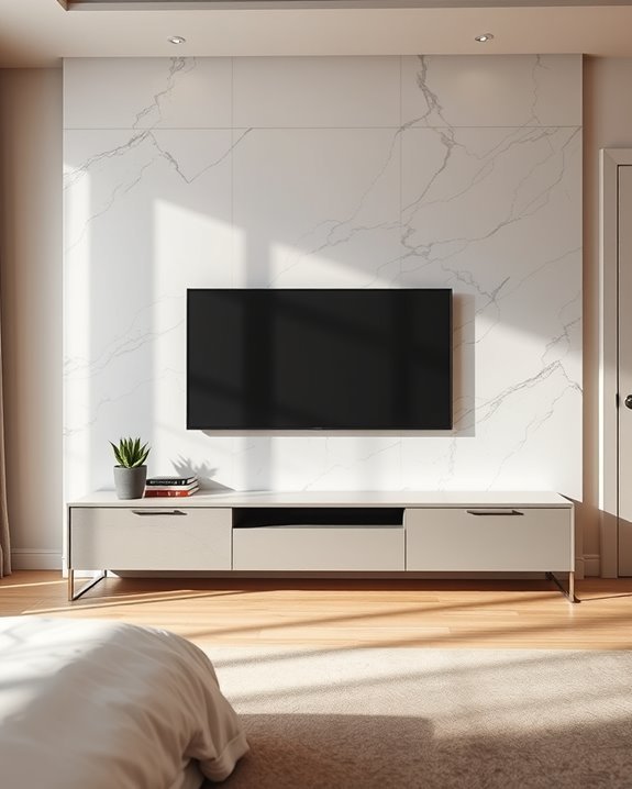 luxurious marble tv wall