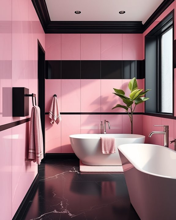 luxurious pink wall panels