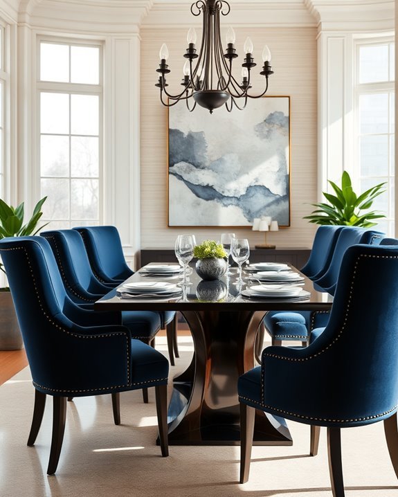 luxurious plush dining chairs