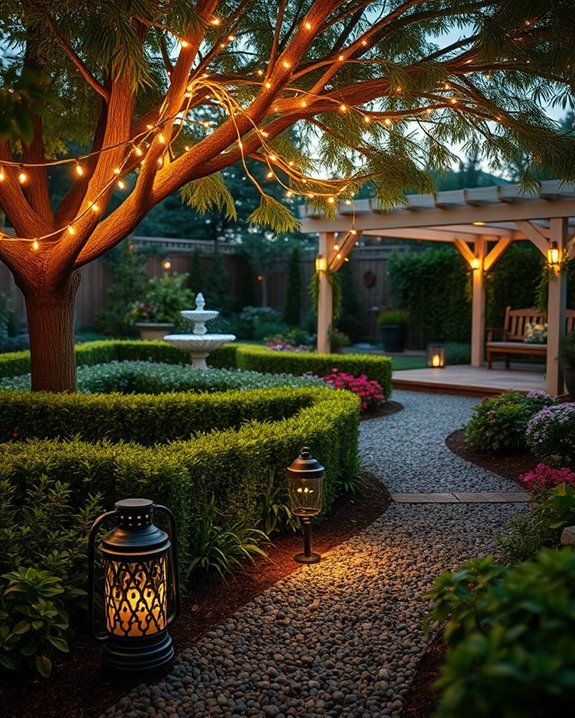 magical garden evening lighting