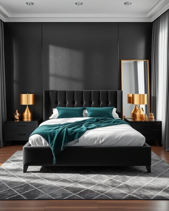 metallic accents enhance glamour