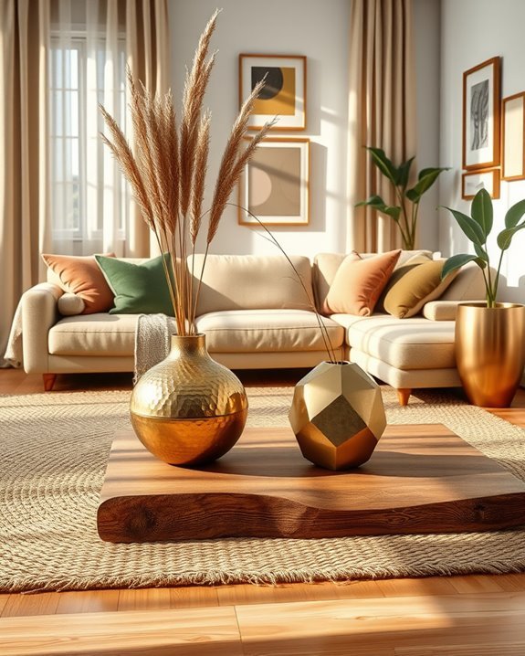 metallic accents for boho