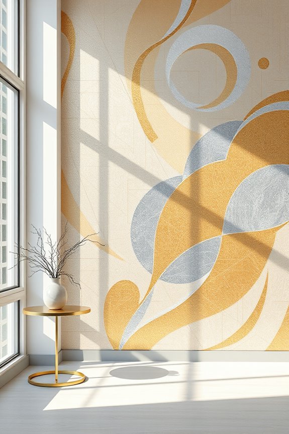 metallic wallpaper enhances sophistication