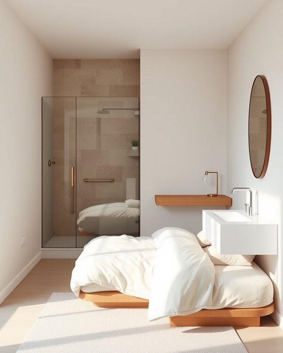 minimalist bedroom bathroom retreat