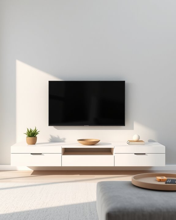 minimalist floating tv stand