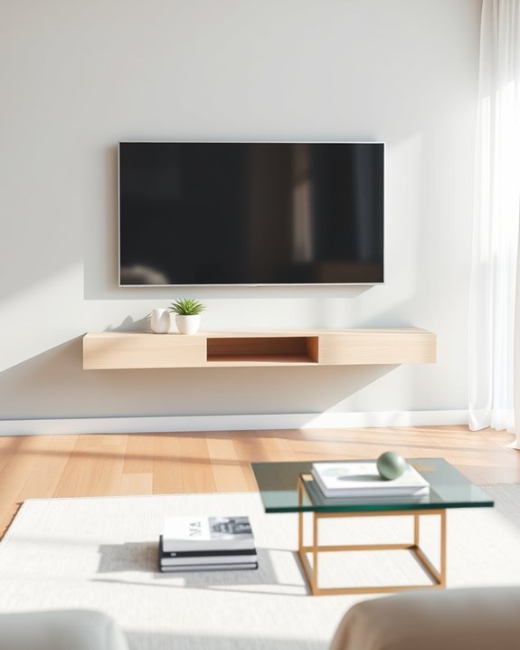 minimalist floating tv stand
