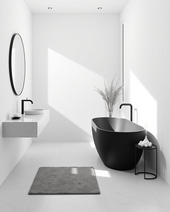 minimalist monochrome bathroom design