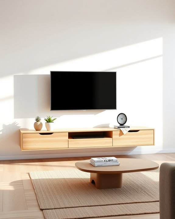 minimalist scandinavian floating stand