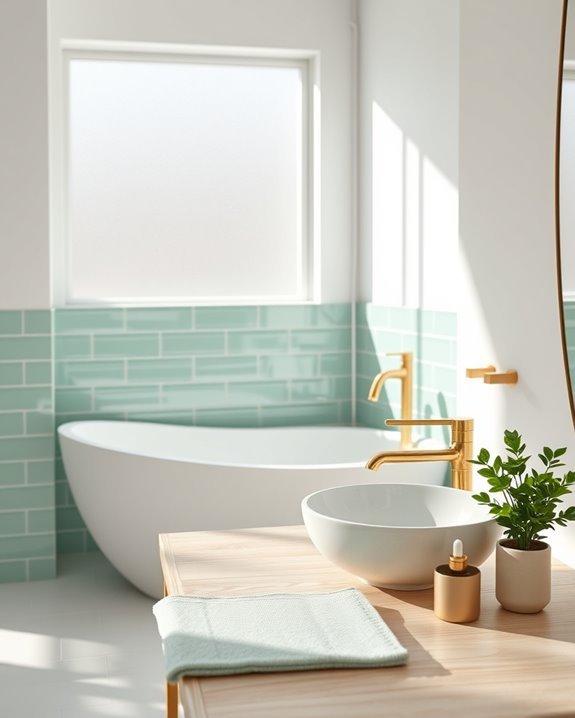 mint green tile accents