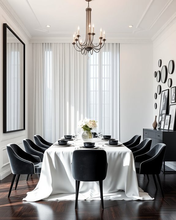 mirrors enhance dining decor