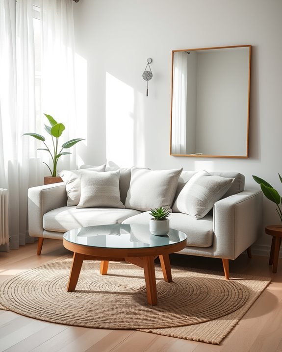 mirrors enhance living room