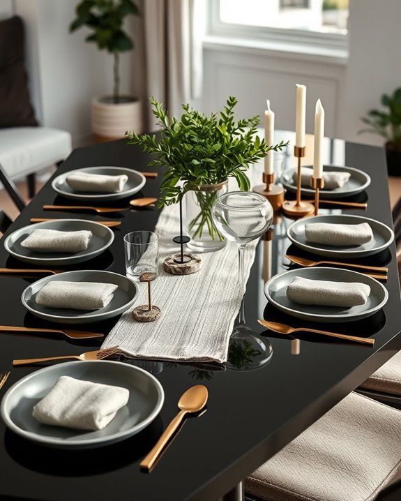 mixed materials for dining
