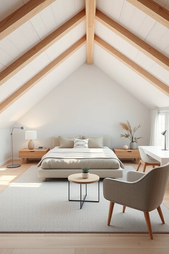 modern attic bedroom design