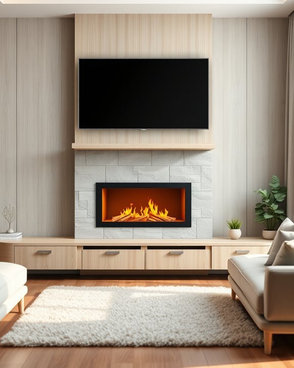 modern fireplace tv unit