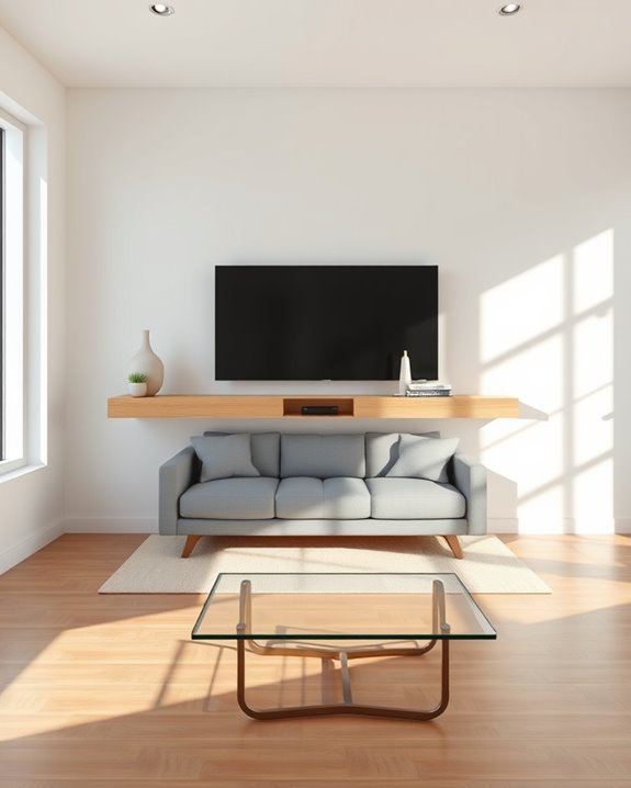 modern floating tv stand