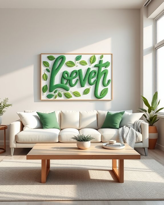 modern green typography art