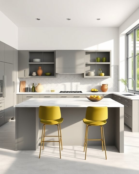modern grey cabinets accentuated