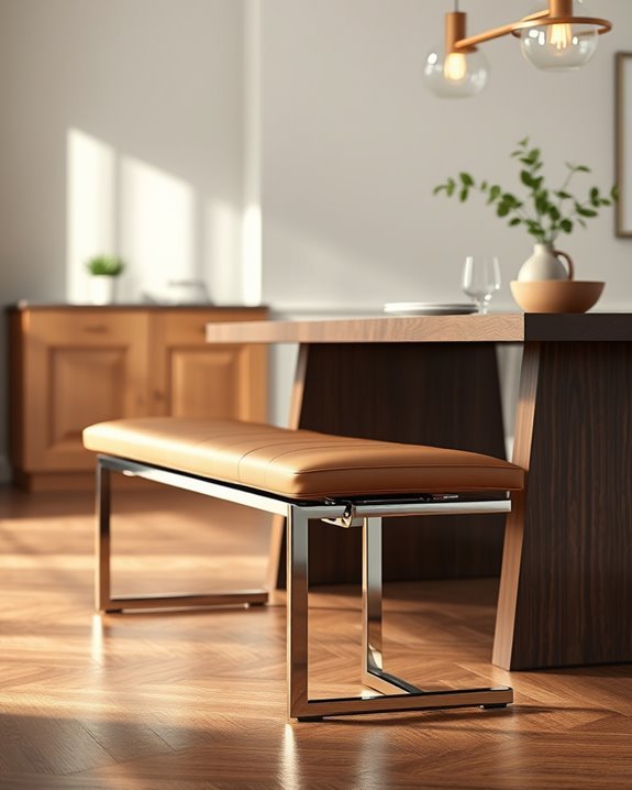 modern leather bench elegance