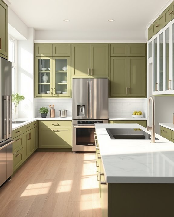 modern olive green kitchen