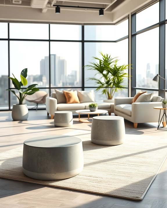 modular multifunctional concrete furniture