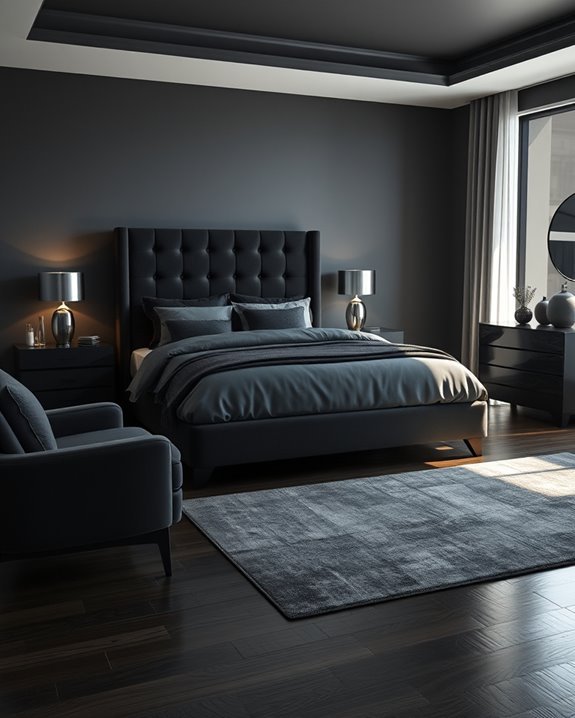 monochromatic dark furniture design