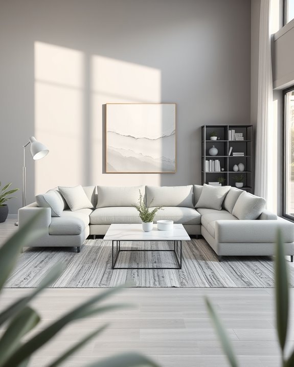 monochromatic living room elegance