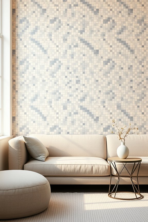 mosaic tiles with ambient lighting