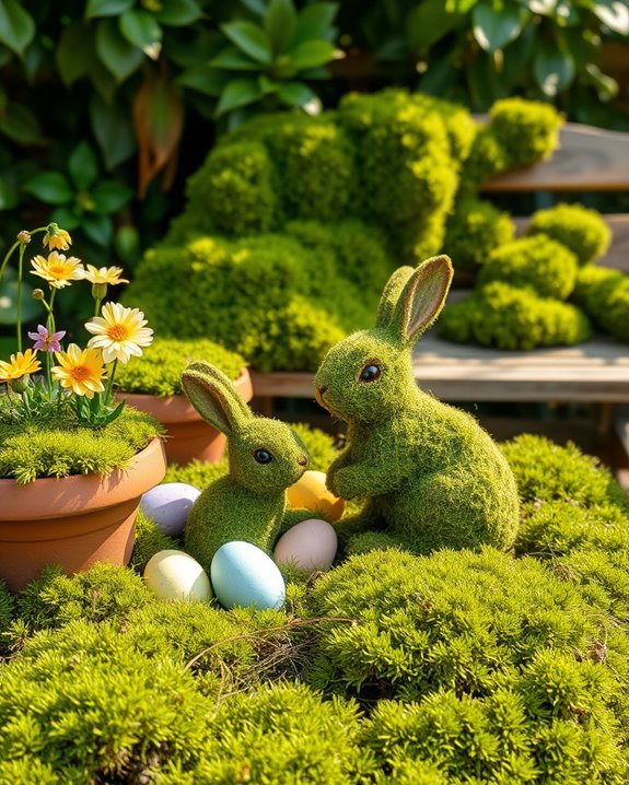 moss enhances easter gardens