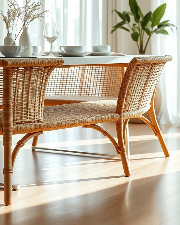 natural charm woven bench