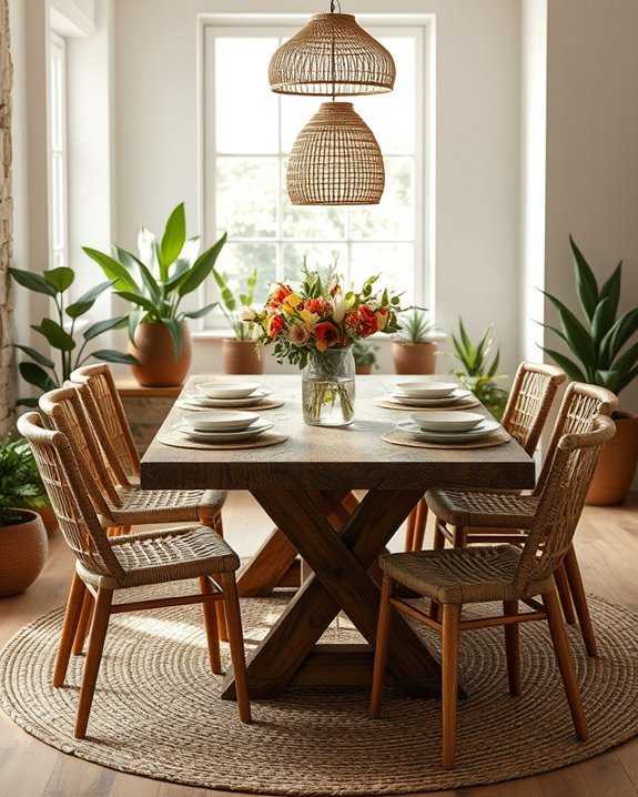 natural materials for dining