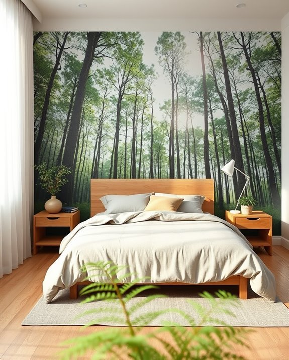 nature inspired bedroom murals