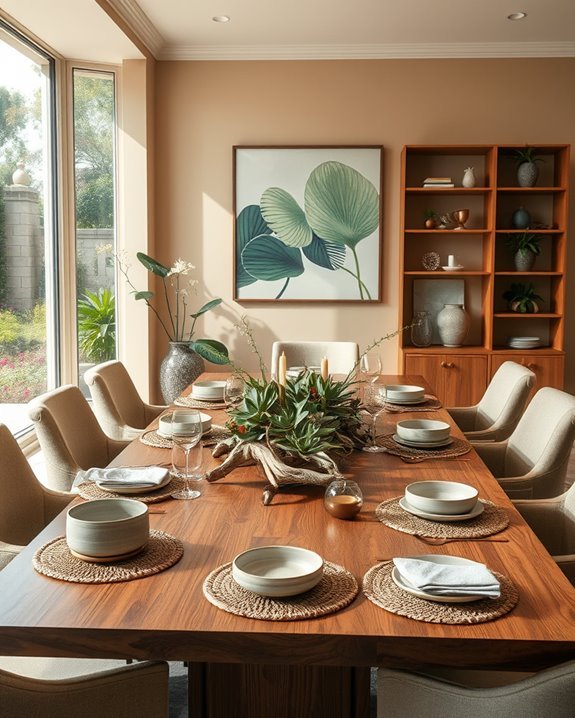 nature inspired dining decor
