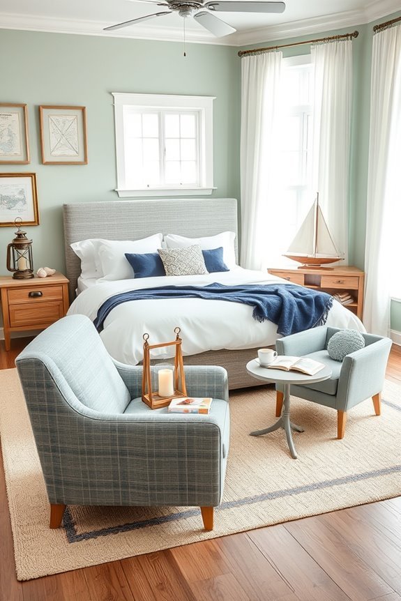nautical themed serene bedroom retreat