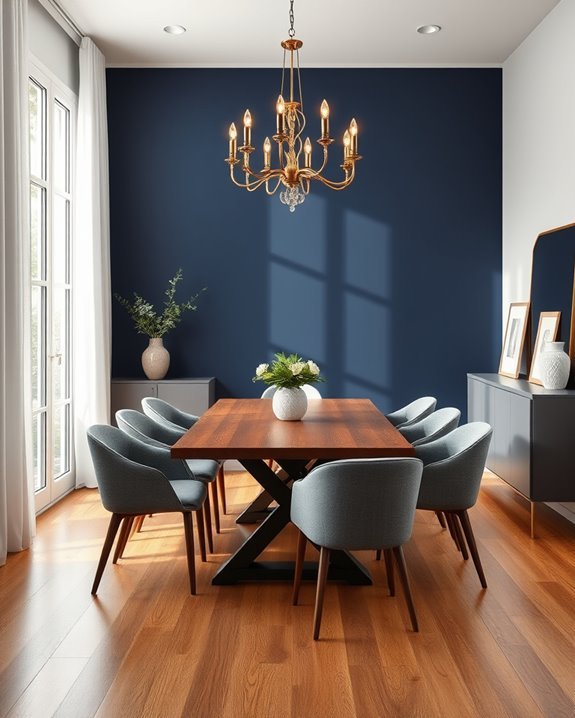 navy blue dining elegance