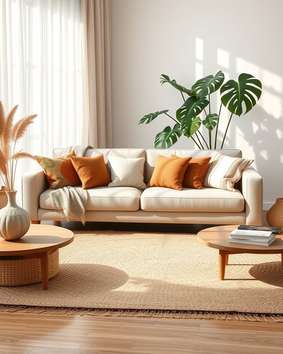 neutral sofa for boho