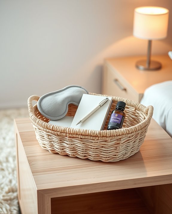 nighttime routine essentials basket