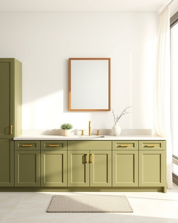 olive green cabinet tranquility
