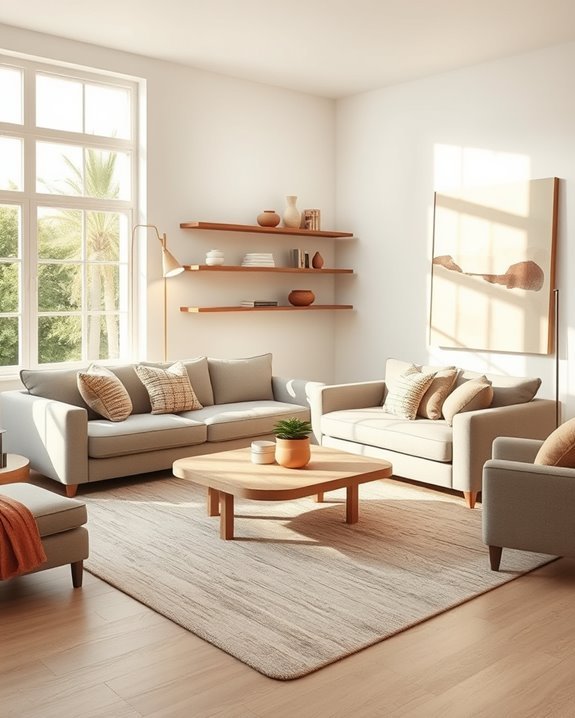 open shelving enhances decor